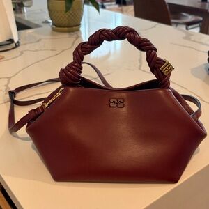 Ganni Burgundy Leather Bou Bag (Small)
